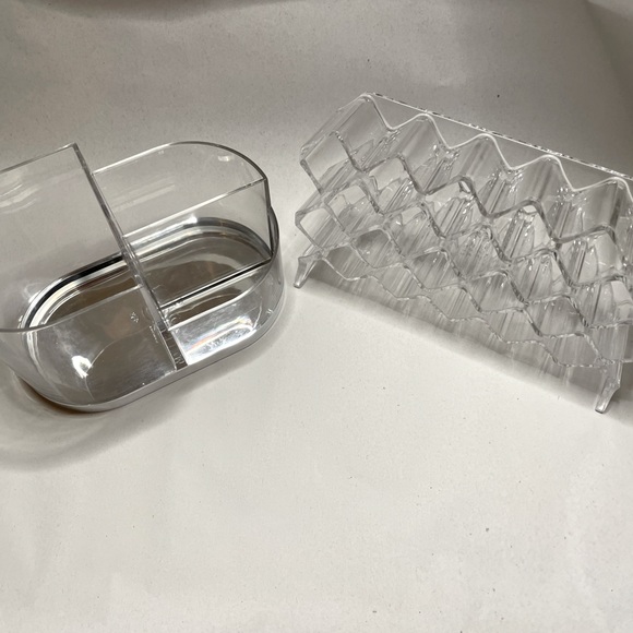 2 pc Acrylic Makeup Organizer Set - Picture 1 of 9